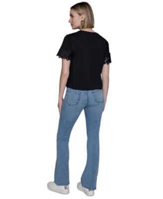Women's Lace-Trim Knit Top