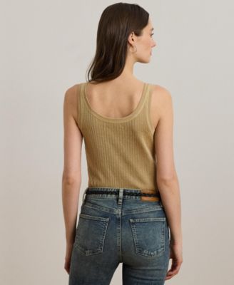 Women's Rib-Knit Linen-Blend Sweater Tank Top