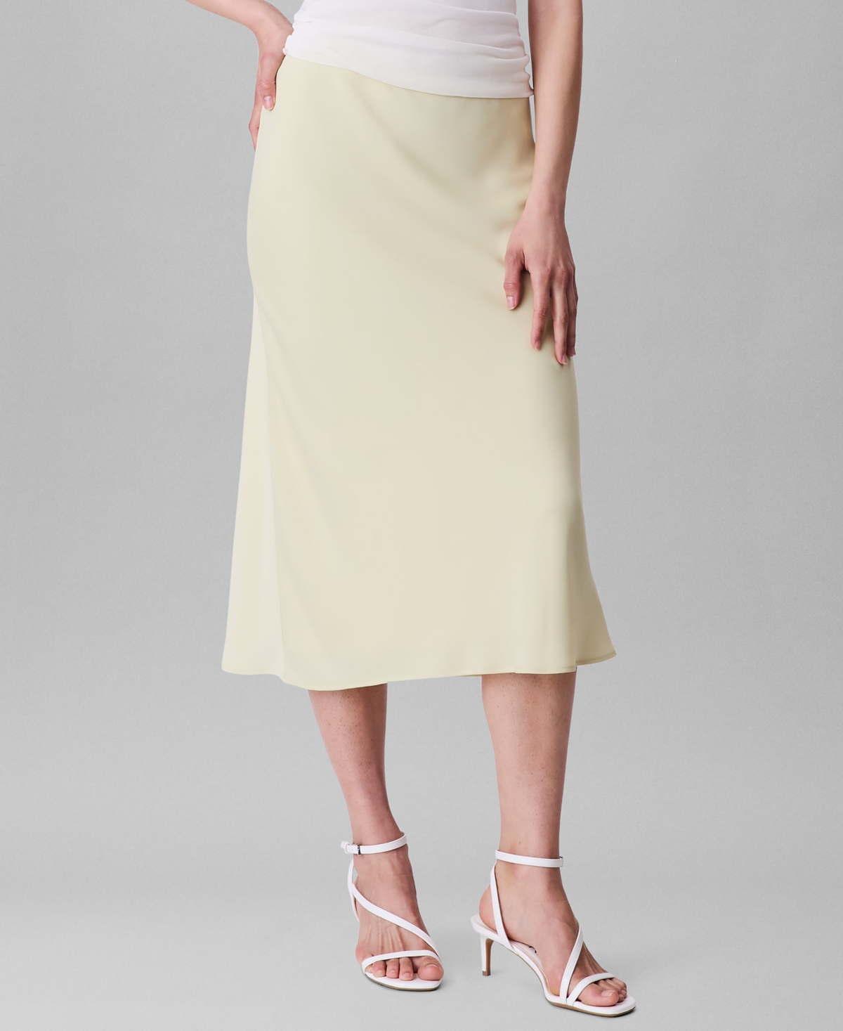 Women's Logo-Waist Pull-On Midi Skirt - Light Green