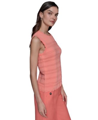 Women's Scalloped-Trim Sweater