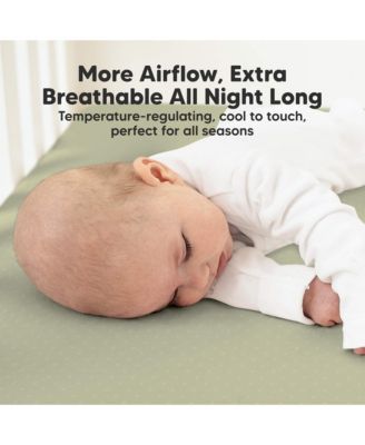 2pk Aereo Fitted Crib Sheets for Boys, Girls, 52x28 Standard Baby Crib Mattress Sheets, Bamboo Viscose Cotton