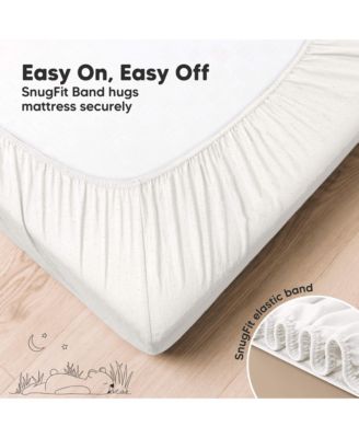 2pk Aereo Fitted Crib Sheets for Boys, Girls, 52x28 Standard Baby Crib Mattress Sheets, Bamboo Viscose Cotton