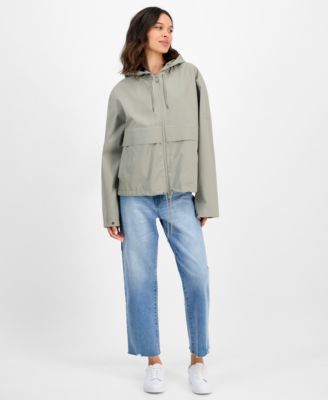 Women's Zip-Front Hooded Drawstring Jacket