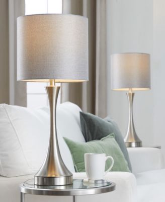 25" Metal Lenuxe Contemporary Table Lamp, Set of 2