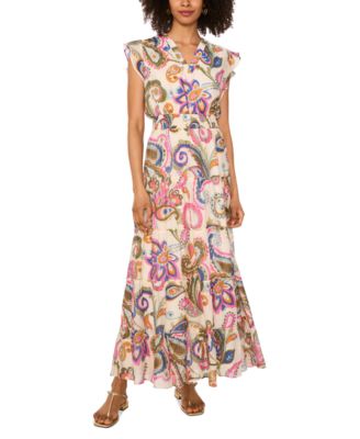 Vince Camuto - Women's Paisley-Print Tiered Maxi Dress