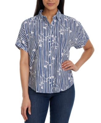 Gloria Vanderbilt - Women's Daisy Printed Short-Sleeve Shirt