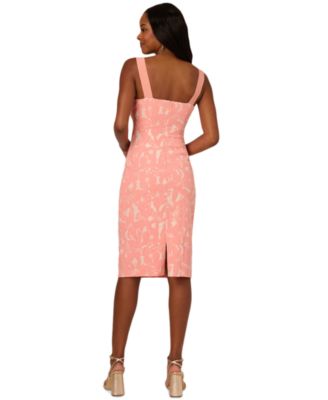 Women's Hibiscus Jacquard Sheath Dress