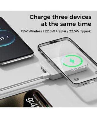 10000mAh Portable Magnetic Wireless Charge Power Bank w/ Phones Stand