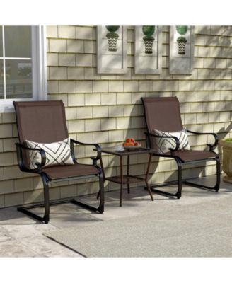 Set of 2 Patio Chairs with Quick-drying and Breathable Fabric for Backyard