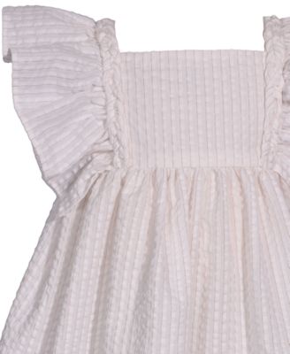 Baby Girls Flutter Sleeve Seersucker Dress