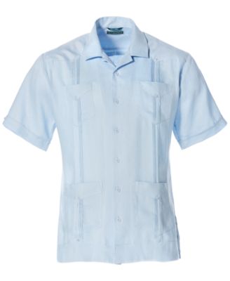 Men's 100% Linen Short Sleeve 4 Pocket Guayabera Shirt