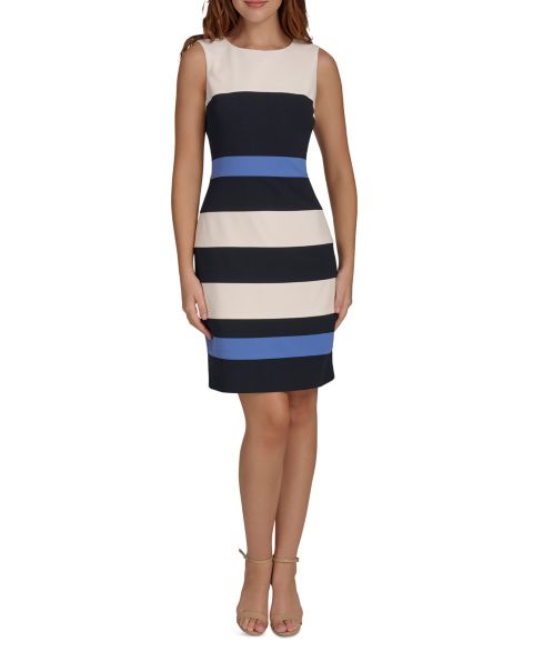 Женское платье Tommy Hilfiger Colorblock Sheath, цвет: Слоновая кость / Небесно-голубой