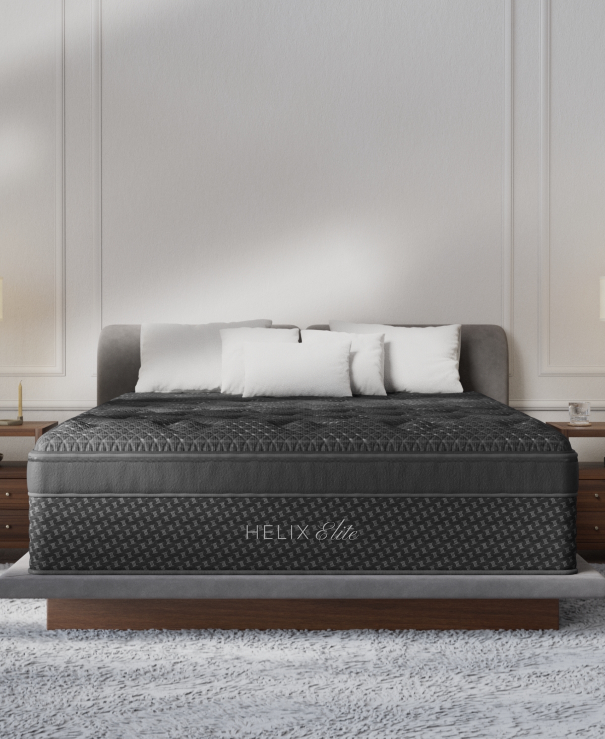 BROOKLYN BEDDING HELIX MIDNIGHT ELITE 15" MEDIUM FIRM EURO PILLOW TOP MATTRESS 