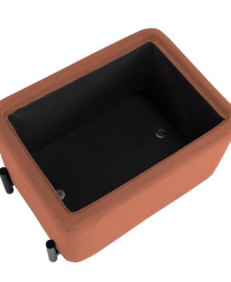 24" Velvet Kyoto Small Storage Ottoman