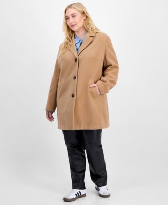 Trendy Plus Size Single-Breasted Walker Coat