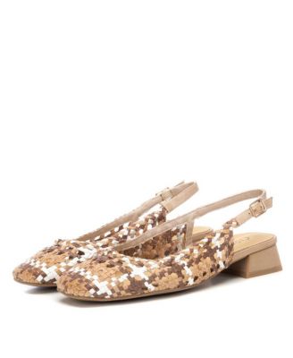 Carmela Leather Women's Slingback Braided Sandals By XTI