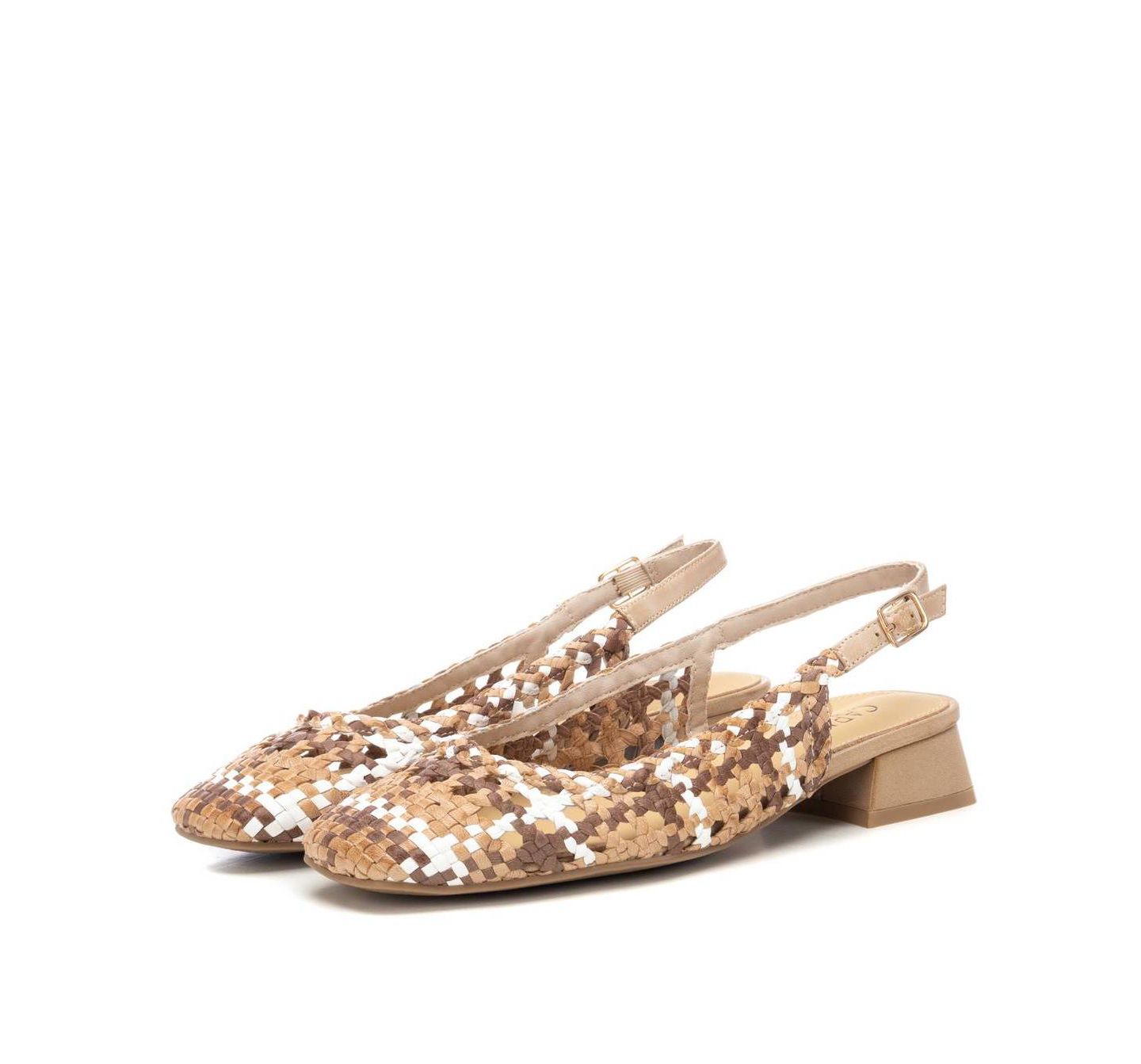 Женские сандалии XTI Carmela Leather Slingback Braided, цвет: Бежевый — фото 5
