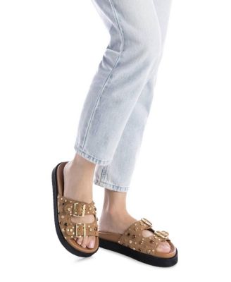 Carmela Leather Women's Fashion Footbed Sandals By XTI