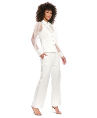 Women's Straight-Leg Tuxedo Pants