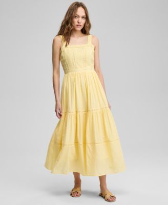 And Now This - Petite Embroidered Cotton Sleeveless Maxi Dress, Exclusively at Macy's