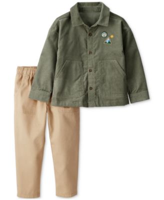 Carter's - Toddler Boys 2-Pc. Button Front Top & Pants Set