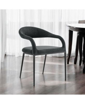 Set of 2 Upholstered Polyester Open Back Dining Arm Chairs