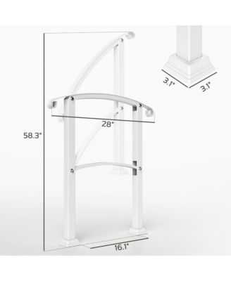 1-3 Step Handrails for Outdoor Steps, Metal Deck Railing,