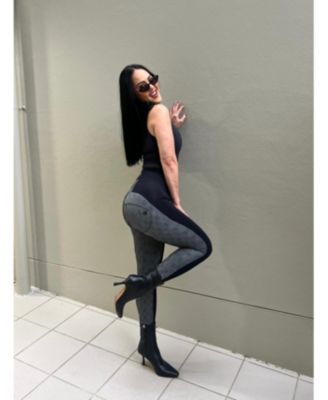 Women's Mosaic Weave High-Rise Sculpting Skinny Pants