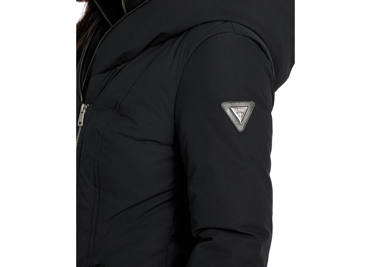 Women's Asymmetric Zip-Front Hooded Puffer Coat