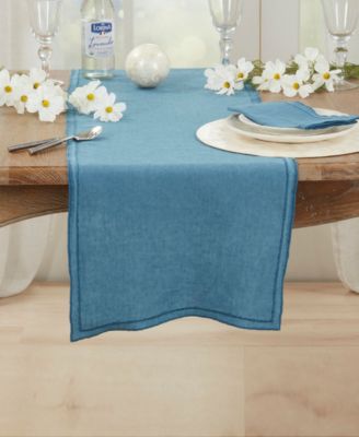 Stonewashed Overlock Edge Table Runner, 16" x 72"