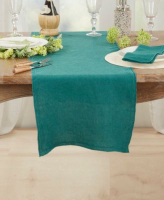 Stonewashed Overlock Edge Table Runner, 16" x 72"