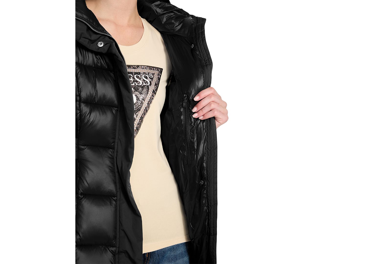 Women's Faux-Fur Trim Hooded Maxi Puffer Coat