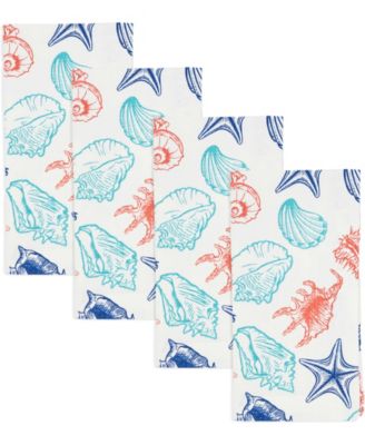 Ocean Breeze Sea Shells Cotton Napkins, 20" x 20"