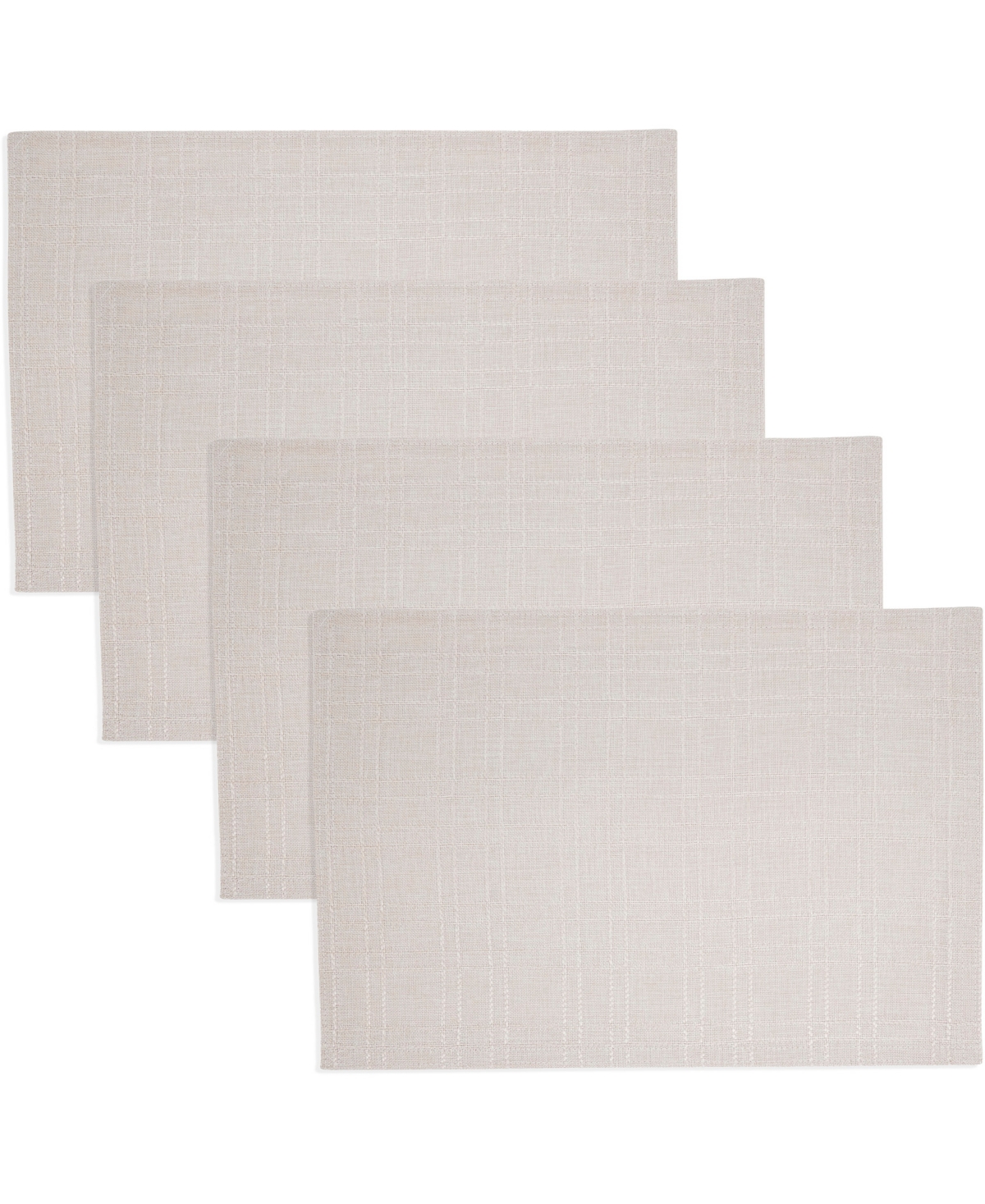 Saro Lifestyle Classic Stitched Plaid Placemats, 13" X 19" In Blush