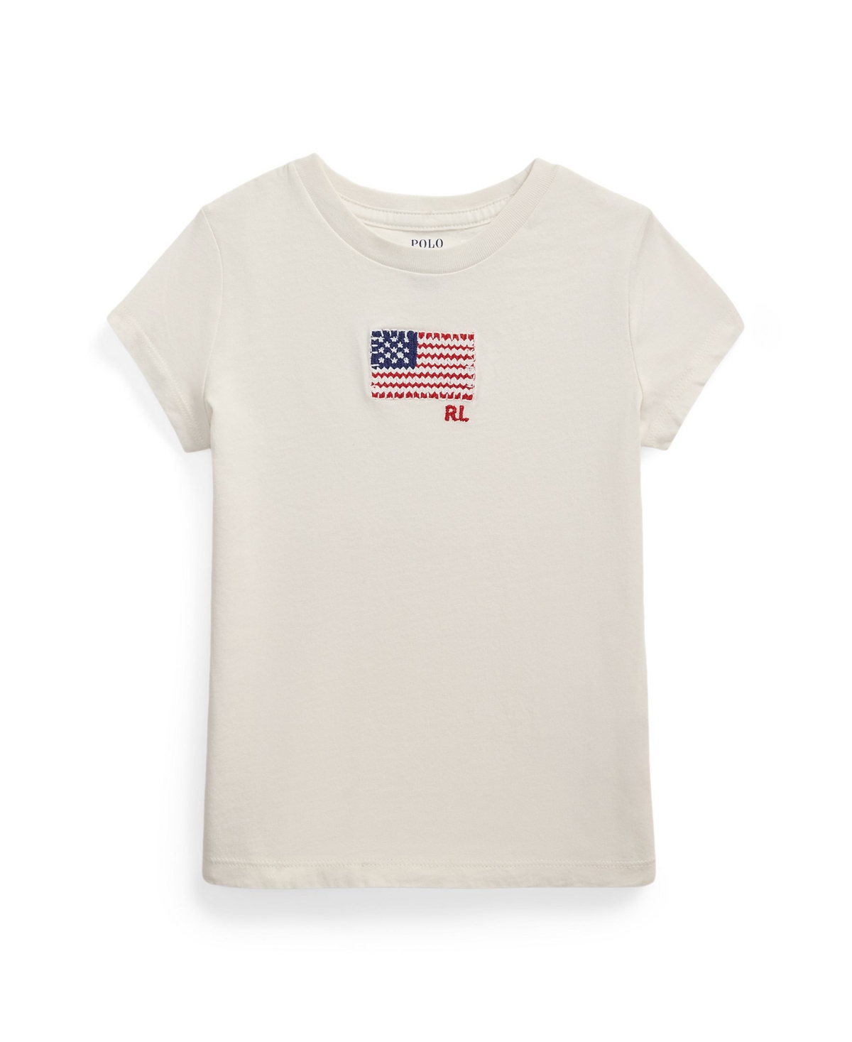 Polo Ralph Lauren Big Girls Flag-applique Jersey T-shirt