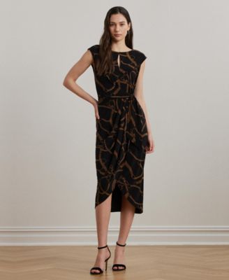 Lauren Ralph Lauren - Women's Belting-Print Jersey Tie-Front Dress