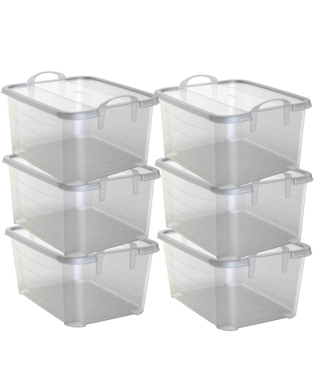 Life Story Clear Stackable Closet & Storage Box 55 Quart Containers, (6 Pack) - Clear