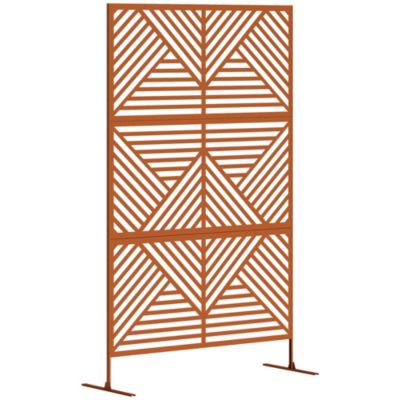 Metal Outdoor Privacy Screen Divider Trellis with Rhombus Design