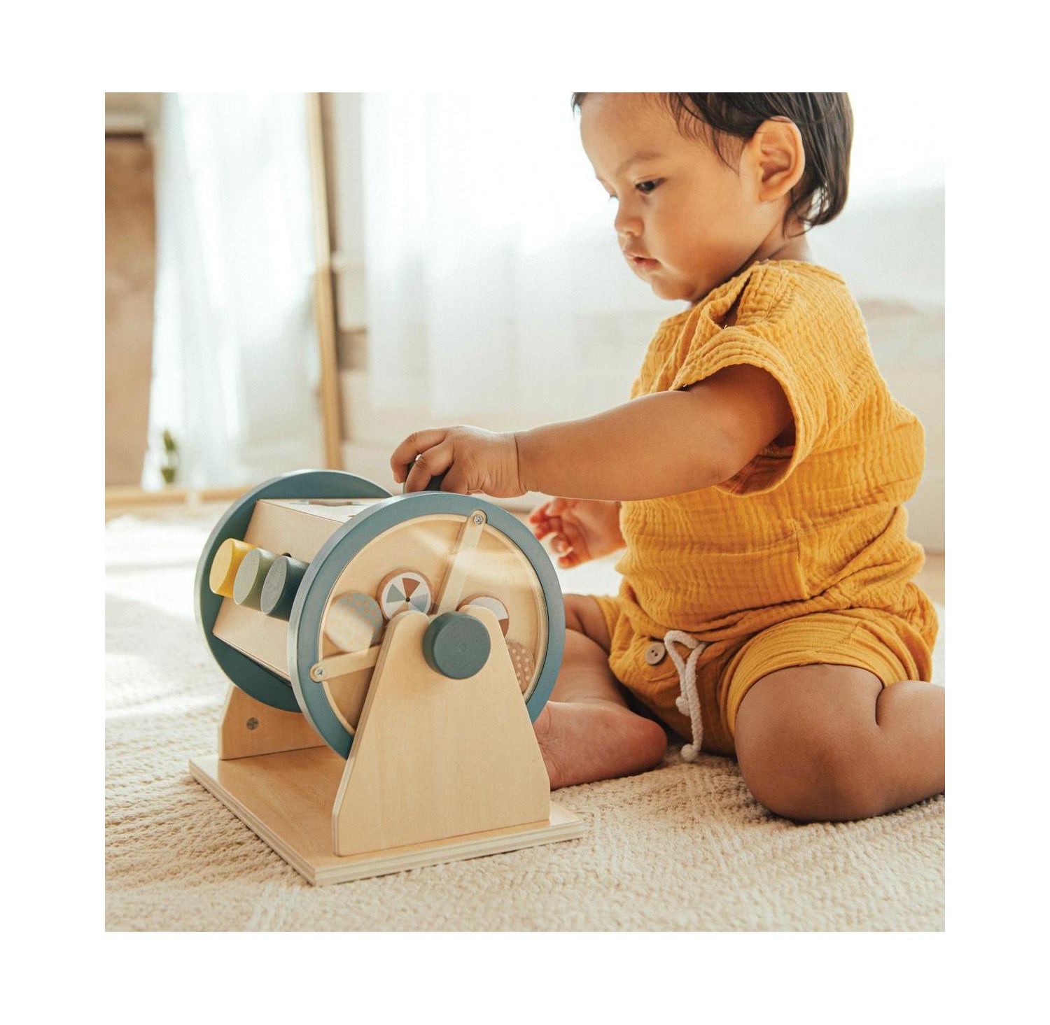 Baby Wooden Activity Roller Tummy-Time Shape Sorter Toy