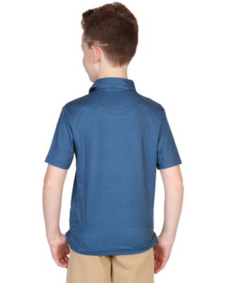 Boys Midnight Blue Dot Performance Polo Shirt - Comfortable and Stylish