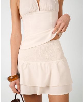 Women's Smocked Ruffle Mini Skirt