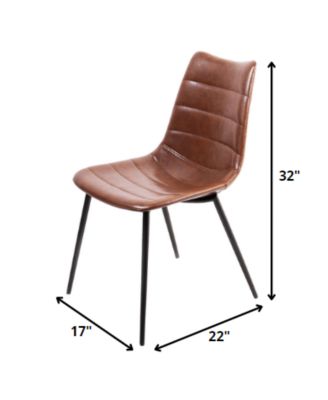 Set of Two Upholstered Faux Leather Chairs for Dining Room or Breakfast Nook