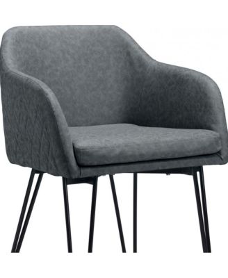 Set of Two Vintage Style Faux Leather Chairs for Dining Room Kitchen or Office Seating