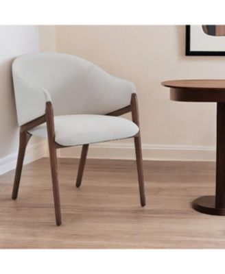 Wing Back Upholstered Fabric Dining Arm Chair with Cushioned Seat