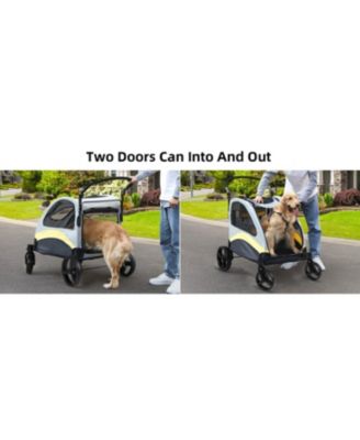  4 Wheel Foldable Large Capacity Pet Travel Stroller