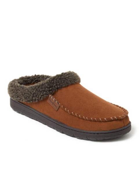 Мужские Dearfoams Men's Microsuede Moccasin Toe House Shoe Clog Slipper