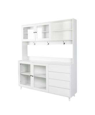 StreamdaleFurniture Large Microwave Shelf Kitchen Hutch Cabinet