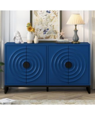 Streamdale Rubberwood Veneer Sideboard Cabinet with Adjustable Shelves