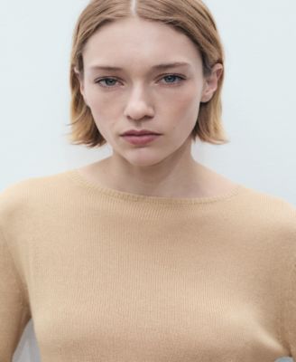 Women's Linen Blend Boat Neck Sweater