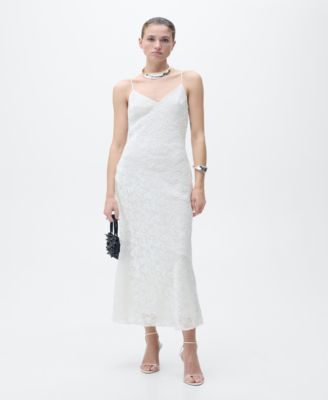 MANGO - Women's Floral Jacquard Dress